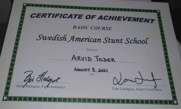 Stunt skola certifikat