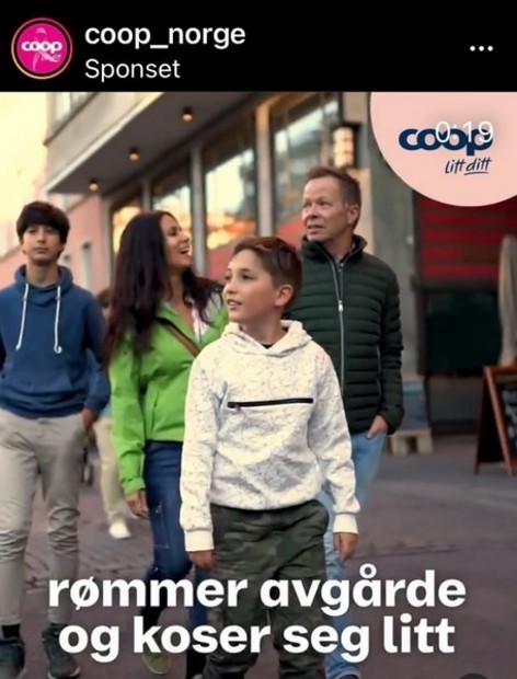 Familien p reklame oppdrag for Coop