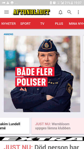 Annons i Aftonbladet