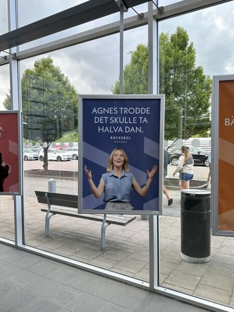 Ansiktet utåt för Bäckebol köpcentrum