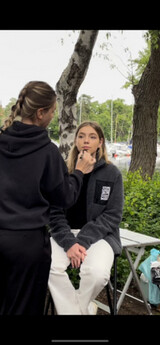 Sminkning infr fotografering