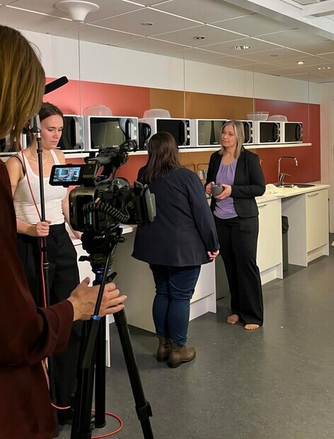 Från inspelning av studentproduktionen Älskling