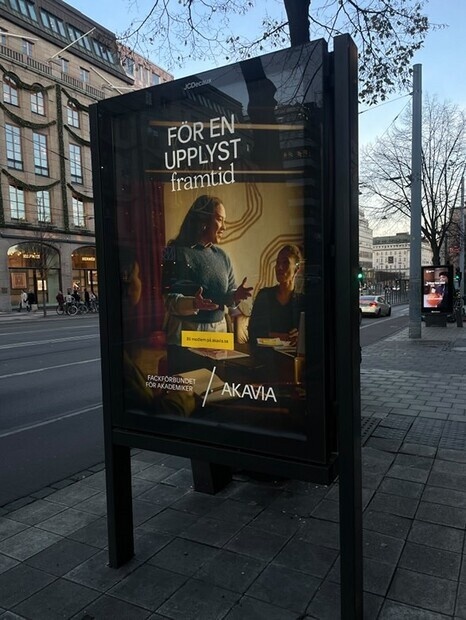 Reklam för fackförbundet AKAVIA