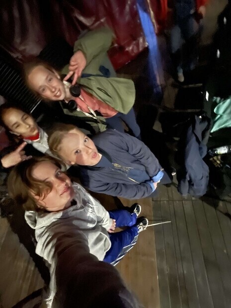 Backstage p en frestllning p circus