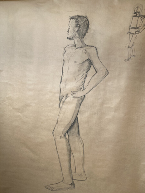 Tegning fra Aktmodell-jobb