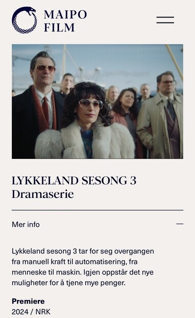 Fra dramaserie «Lykkeland» s.3