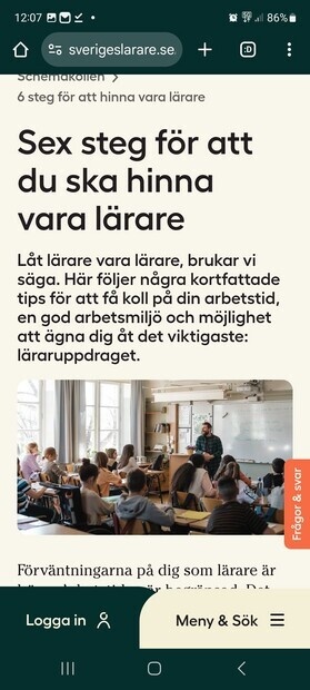 Elev till lektioner.