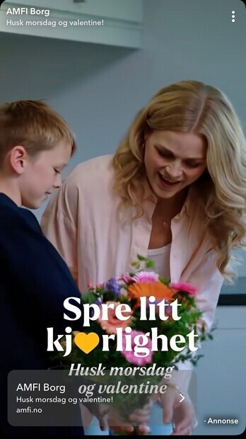 Reklamefilm morsdag amfi kjpesenter