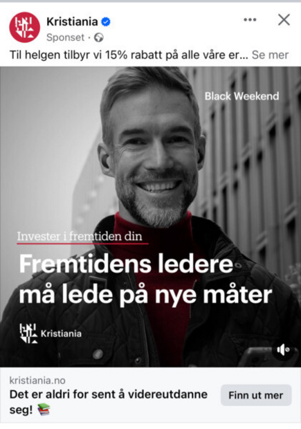 Facebook ad Høyskolen Kristiania - nov23
