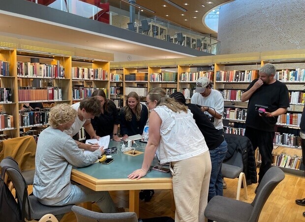 Inspelning till Universitets reklamfilm