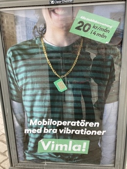 Jag på en Vimla reklam affisch vid busstation Jag på en Vimla reklam affisch vid busstation