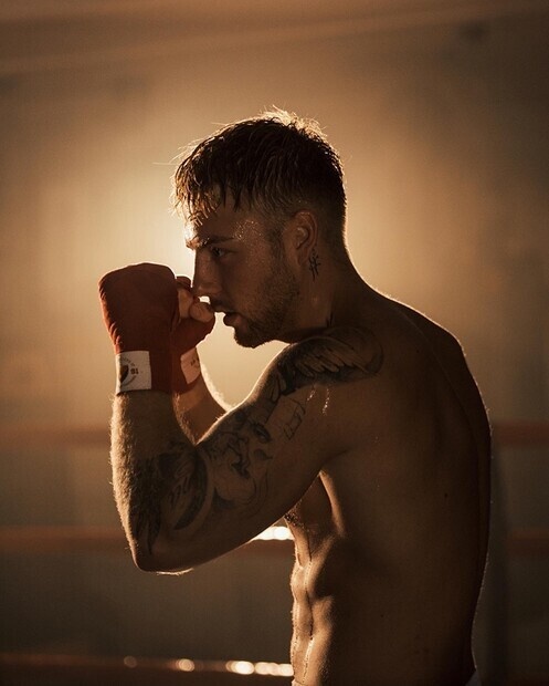 Rolig inspelning som boxare