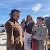 Stranden, scen med båtar Stranden, scen med båtar