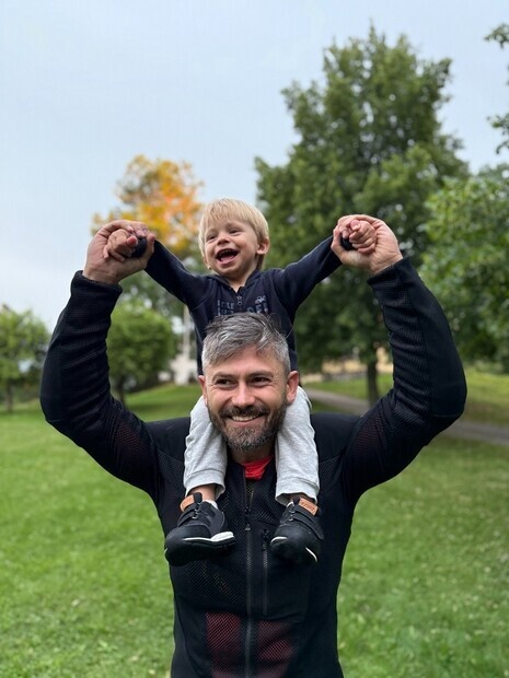 Med pappa