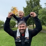 Med pappa