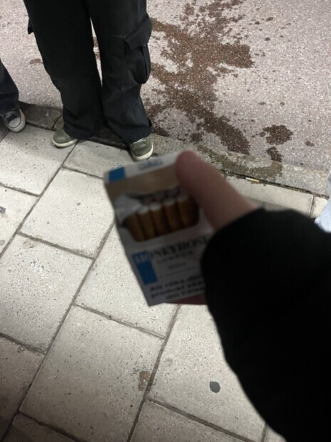 Backstage när vi filmade en cigarett langning.