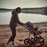 Promenad, vinter, mamma