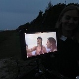 Filmoptage med badning i havet
