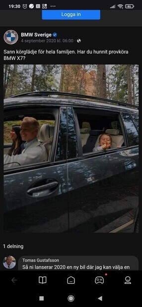 Jag och familjen gör reklamjobb för BMW