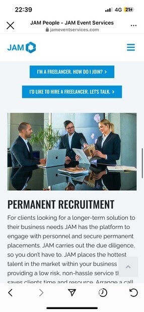 Jam events shoot main website