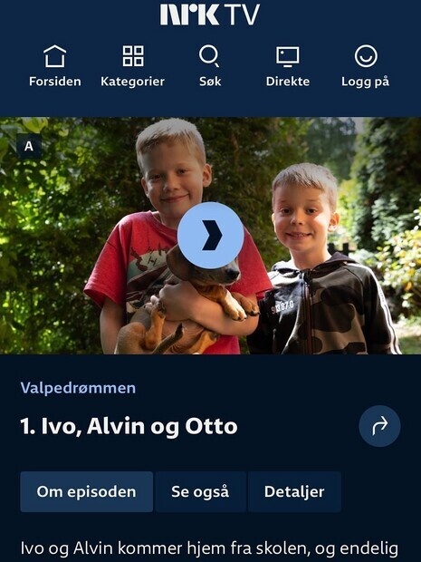 Morsom episode av Valpedrømmen på NRK Morsom episode av Valpedrømmen på NRK