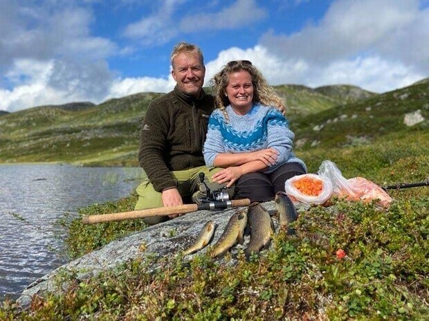 Multer og fisk med kona