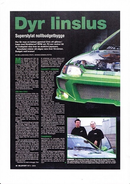 Reportage i Bilsport