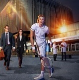 Modell som tennisspelare