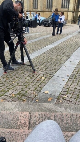 Rolig filminspelning i skara