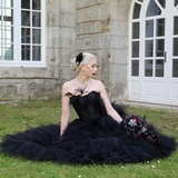 black and white bride