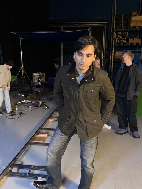 Morsom filmopptak. Reklame aktør