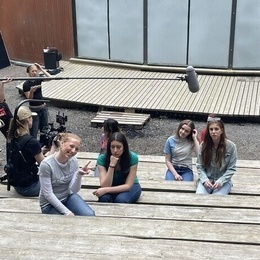 Foto fra innspilling av kortfilm