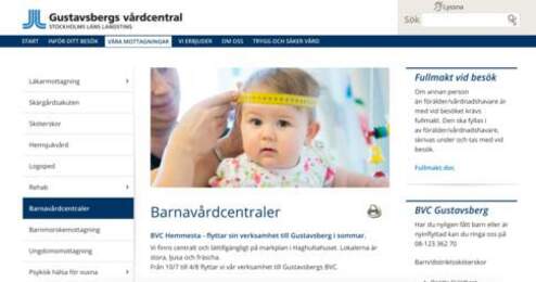 Gustavsbergs Vårdcentral hemsida