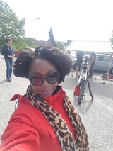 Driving in Traffic on set