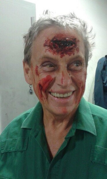 Rolig inspelningen  på restaurang  vid Halloween Rolig inspelningen  på restaurang  vid Halloween