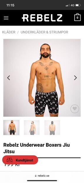 Modell fr Rebelz Kampsportsklder