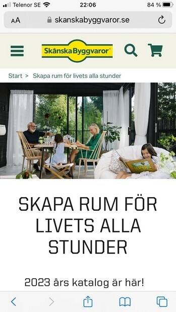 Morfar i en reklambild för uterum Morfar i en reklambild för uterum