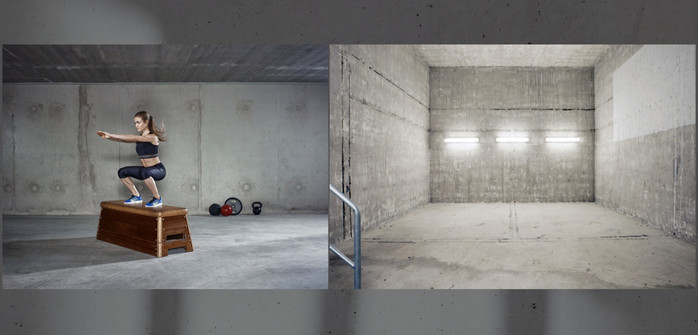 Lokal (gym/hangar/garage) med betong-vggar & betong-golv skes!