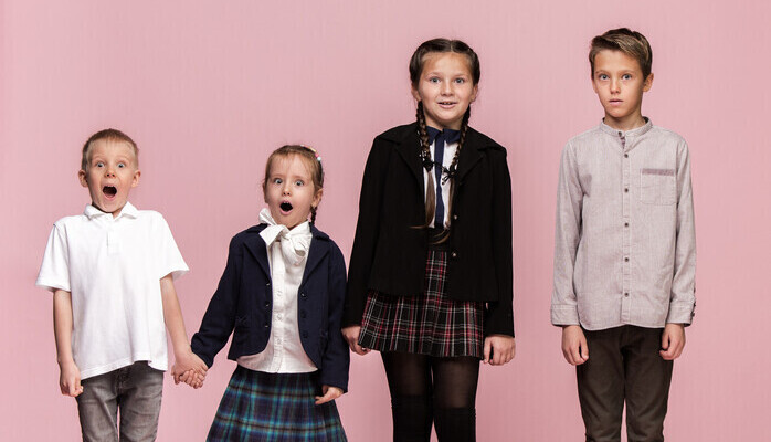 Familj skes till reklamfotografering