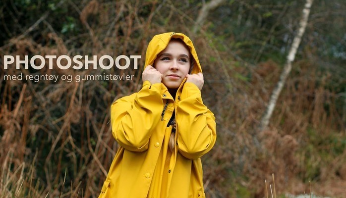 Photoshoot med regntøy og gummistøvler