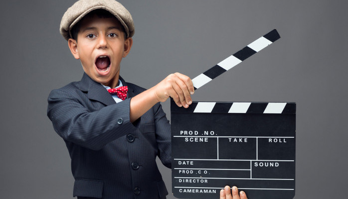 Pojke skes till reklamfilm i Helsingborg