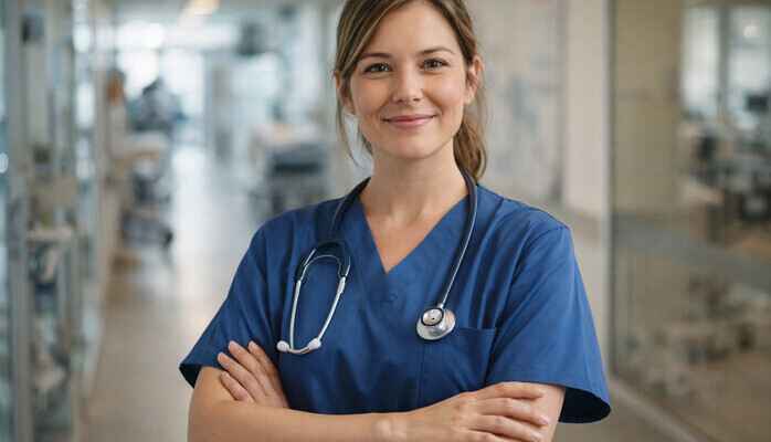 Kvinnelig sykepleier eller helsefagarbeider, 25–35 år