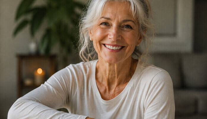 Woman aged 60+ with a fluent British accent
