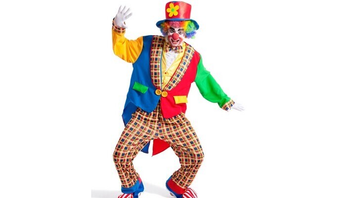 Statist som vgar kl ut sig till clown