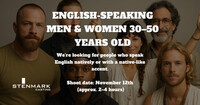 native or native-sounding english-speaking men & women  30–50 years old  native or native-sounding english-speaking men & women  30–50 years old