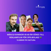 Mn och kvinnor 45-60 r skes till rolig reklamfilm fr SPELBOLAG! 🎬