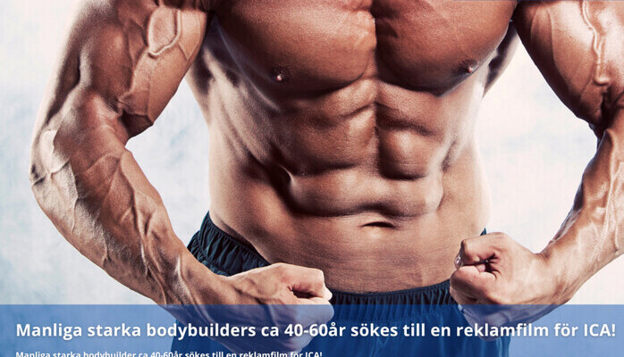 Manliga starka bodybuilders ca 30-60r skes till en reklamfilm fr ICA!