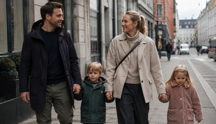 Foreldre med barn til bedriftsfilm