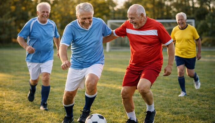 Fotballkamerater 70-85 år til reklamefilm