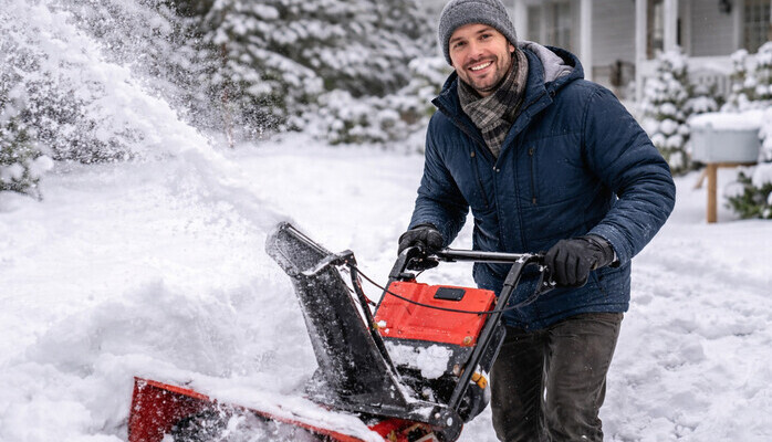 Glad type med snø i gårdsplassen søkes til reklameopptak!